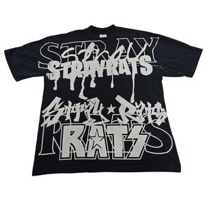 Stray Rats Heavyweight Graphic T-Shirt Black XL Made USA